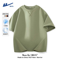 回力（Warrior）抗皱t恤男夏季抗菌宽松内搭短袖男士潮流百搭运动半袖 棕榈绿 XL XL (140斤-160斤左右)