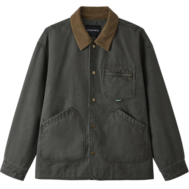 今日必买：gxgjeans 25年秋新品 美式工装风底特律翻领宽松夹克 军绿