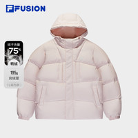 FILA FUSION斐乐潮牌款羽绒服2025冬季宽松保暖连帽外套 肉桂杏粉-LP 160/84A/XS