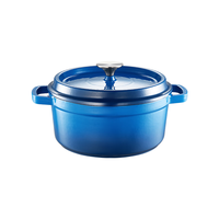 京东京造 珐琅锅 铸铁汤锅炖锅微压海鲜锅煮锅煲汤乔迁 24cm渐变蓝 渐变蓝-经典煲 24cm