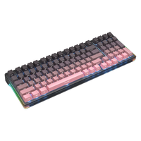 惠普（HP）GK600FS机械键盘热插拔 办公电竞游戏有线 台式机笔记本电脑 侧刻渐变黑莓粉冰蓝光红轴 99键