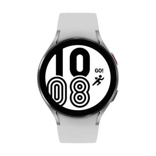 SAMSUNG 三星 Galaxy Watch4 蓝牙版 智能手表 44mm 灰色铝合金表壳 雪川银硅胶表带（GPS、血氧）