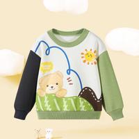 精典泰迪 萌趣卡通儿童毛衣外套秋季校服神器针织打底衫中大童圆领男童毛衣