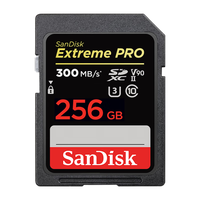 SanDisk 闪迪 256GB SD存储卡U3 C10 8K数码相机内存卡读速300MB/s 写速260MB/s 支持V90高清视频 畅快连拍