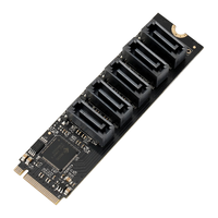 魔羯（MOGE）M2转SATA接口扩展卡五口转接卡硬盘扩容器 585芯片M.2转sata3.0多口扩展口转接板 MC4016