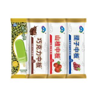 天冰心情绿豆沙味巧克力味山楂味提子中板雪糕冰淇淋