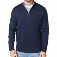 NAUTICA 男士商务休闲棉质针织半拉链毛衣 办公室风格 Navy Medium