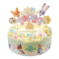 鲜京采×疯狂动物城2联名芝士慕斯蛋糕550g蓝莓可可脆珠棉花糖6寸