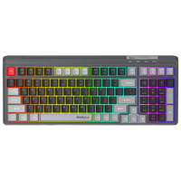 thinkplus 联想 K5098有线轻音键盘 机械手感 99键 混彩灯效 人体工学 有线办公键盘 黑色