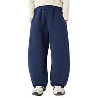 罗蒙童装男童裤子2025秋装儿童弯刀裤大童休闲裤女童直筒宽松卫裤 藏青 140