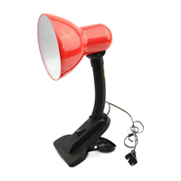 毕柯舒 夹式床头灯 金属夹子台灯床头夹子学习桌面阅读小台灯外 红色 含7w三色调光