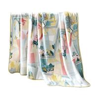 富安娜 FUANNA家纺 毯子法兰绒毛毯秋冬保暖办公室午睡盖被毯沙发盖毯 印记(180*200cm) 法兰绒毯