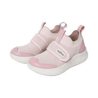 native飞织鞋Flyknit 休闲鞋轻透气运动鞋魔术贴男女童鞋室内鞋 粉色|白色 32码