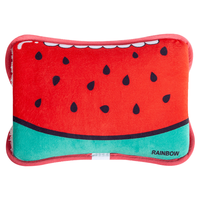 彩虹暖手宝热水袋电热暖手宝双插手暖水袋充电暖手暖脚暖身水电隔离 西瓜【超柔印花 迅速储热】