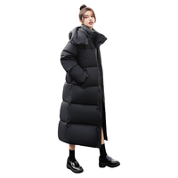 鸭鸭羽绒服鸭鸭（YAYA）羽绒服女冬长款过膝连帽加厚极寒保暖直筒修宽松套FL 米白色(锦纶面料） M