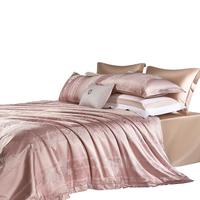 富安娜 泽蒙 高档提花纯棉床单四件套 230*229cm 粉色