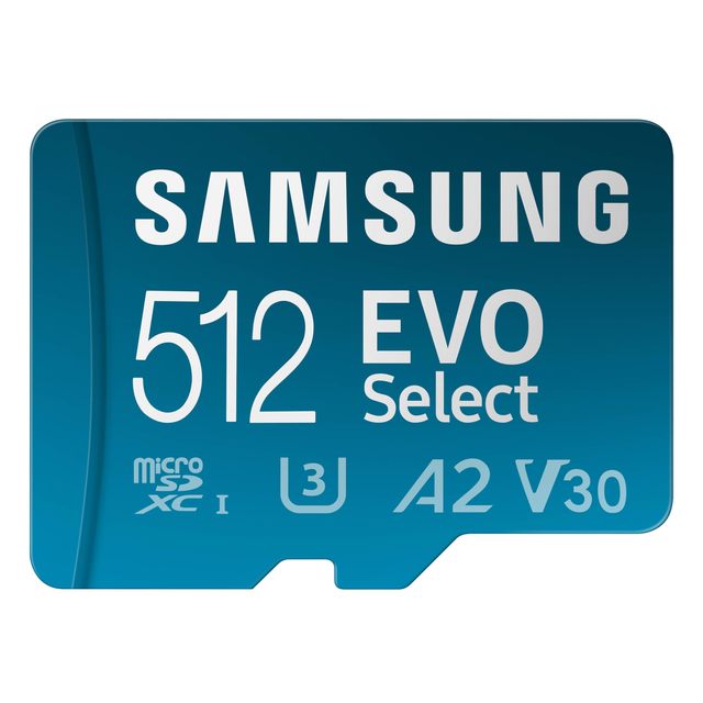 三星 SAMSUNG 512GB MicroSDXC存储卡含适配器 U3A2V30 C10 读写160MBs 4K高清录制 手机相机平板游戏机通用