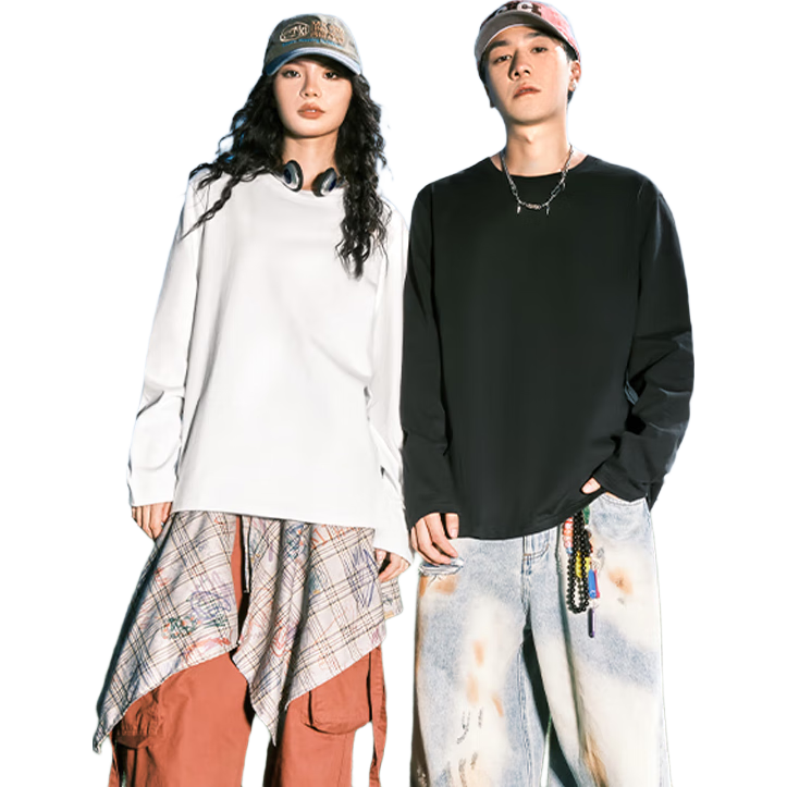 回力（Warrior）长袖t恤男秋季宽松大码重磅纯棉上衣男士潮流内搭体恤 深灰 M  【长袖】深灰 M (100斤-120斤左右)