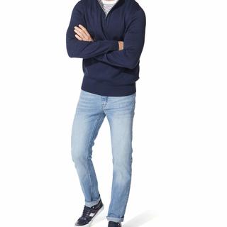 NAUTICA 男士商务休闲棉质针织半拉链毛衣 办公室风格 Navy Medium