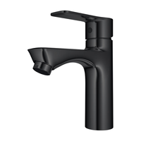 法恩莎 304不锈钢黑色冷热面盆水龙头洗脸盆洗手盆多用龙头