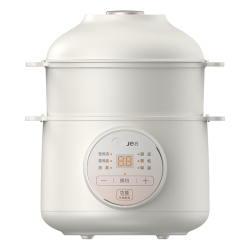 美的 可预约定时 电炖锅 蒸笼  白瓷 1L