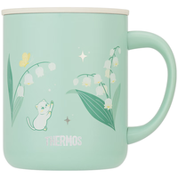 膳魔师(THERMOS) 不锈钢时尚简约马克杯带盖牛奶咖啡杯办公水杯把手杯 TCDG-451 铃兰花