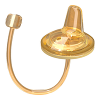 贡稚鸭嘴奶嘴 适合贝亲奶瓶配件2代3代通用棕色鸭嘴带重力球吸管2条装