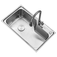 国家补贴、PLUS会员：华帝 水槽大单槽 洗菜盆一体盆304不锈钢厨房水槽洗碗池 台上中下安装