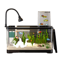 阔庭(KUOTING)负压缸鱼缸客厅桌面真空悬浮斗鱼缸创意造景生态鱼缸黑色款