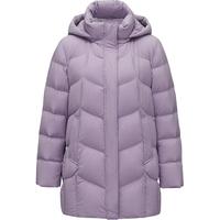 坦博尔中长款羽绒服女热感面料冬脱卸帽宽松加厚保暖中老外套TW236558 香融紫 180/100A