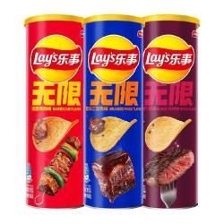 乐事 罐装薯片无肉不欢烤肉/红烧肉/牛扒104g×3罐