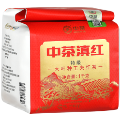 中茶 特级滇红云南凤庆大叶种工夫红茶袋装1kg