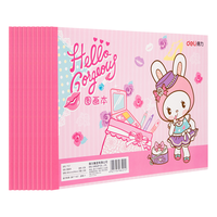 得力 10本200张画画本空白图画本幼儿园小学生绘画本涂鸦本粉色学生开学文具