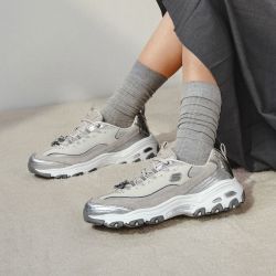 斯凯奇 百搭透气D'LITES系列|花朵扣饰老爹鞋女鞋休闲运动鞋150720