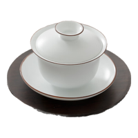 南山先生 哑光脂白三才盖碗防烫大号手抓碗陶瓷茶壶泡茶茶碗盖碗茶杯 马蹄莲  脂白三才碗