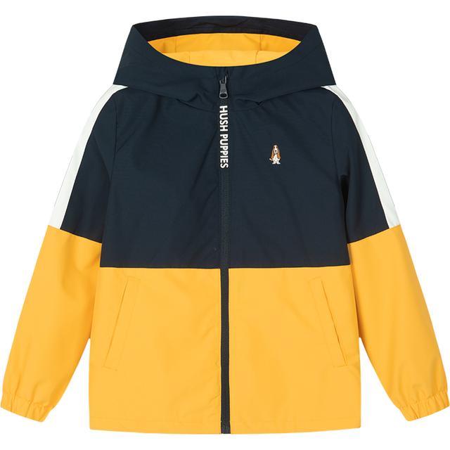 PLUS会员：暇步士 童装儿童风衣男女童秋季男女大童秋季时尚撞色拼接风衣 暖卡其 120cm