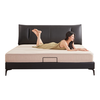 京东京造大黑牛真皮床 荷兰头层牛皮 1.8×2米北岛床垫柔纱白 高脚套装