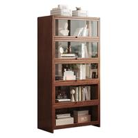 SHICY 实采 书房书柜 展示家用书柜 深胡桃色