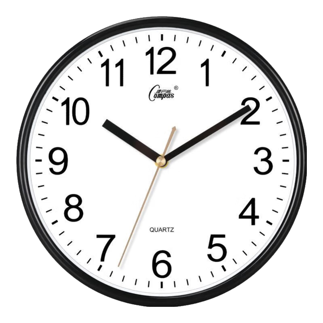 移动端、京东百亿补贴：康巴丝 简约创意石英钟表 3221黑白色