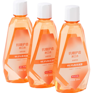  京东京造 抗糖护齿 漱口水套装  500ml*3瓶 凤梨