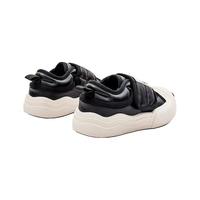 Kappa Kids卡帕童鞋儿童鞋运动鞋子舒适厚底魔术贴百搭休闲鞋板鞋 黑色 26码