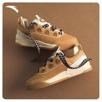 ANTA安踏夏季奥特莱斯骜杰滑板鞋面包鞋男女同款款厚底运动休闲鞋 【女款】浅棕/浅米白/奶棕色-4 【女】37.5