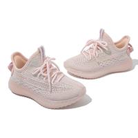 天美意(TEENMIX)女童运动鞋2024春季椰子鞋飞织网面透气儿童跑步鞋轻便 210粉色 37码