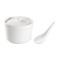 拜杰陶瓷碗炖盅 汤碗隔水炖盅内胆蒸蛋粥燕窝盅罐餐具带盖勺中号400ml 炖盅 中号400ml+勺