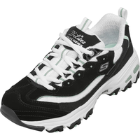 斯凯奇（Skechers）女鞋夏季舒适透气老爹鞋增高厚底百搭休闲熊猫鞋11959 黑色/白色/BKW 35