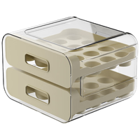 京东京造鸡蛋收纳盒 冰箱食品级厨房抽屉式鸡蛋盒架蛋托保鲜 双层32格 双层抽屉式鸡蛋盒（约32颗）