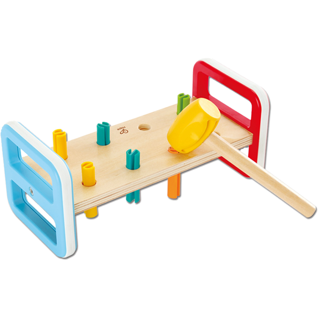 Hape 德国)婴幼儿宝宝敲打击玩具彩虹敲棒台玩具男孩生日礼物 E0506