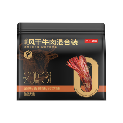 京东京造 手撕风干牛肉干原味香辣孜然量贩0添加防腐剂散称约380g
