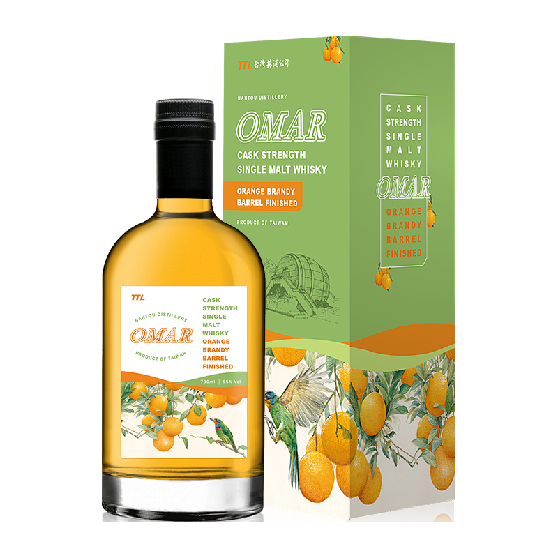  omar/傲玛 桶强 单一麦芽威士忌  傲玛橙子风味酒桶 礼盒装 无年份 54%vol