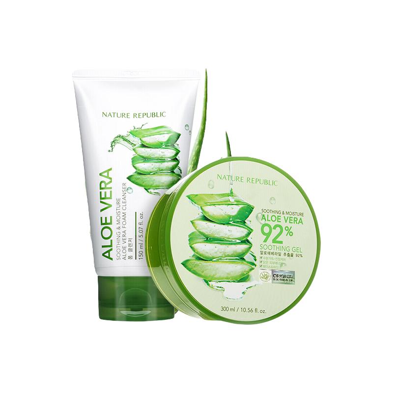 NATURE REPUBLIC 自然乐园 护肤套装(芦荟胶300ml+芦荟洁面乳150ml)